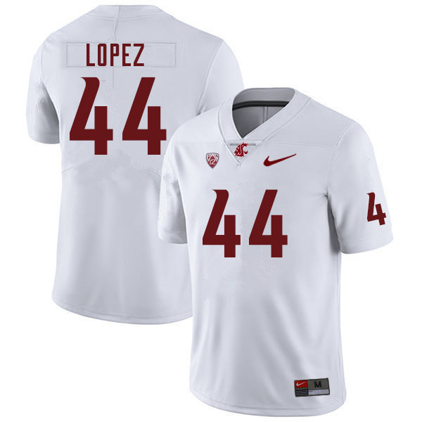 Men #44 Gabriel Lopez Washington Cougars College Football Jerseys Sale-White
